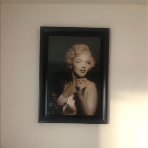 Framed black & white Marilyn Monroe. 42in. by 31in.